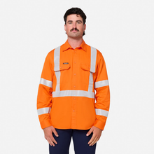 Load image into Gallery viewer, KingGee Men's Originals Nsw Rail Taped L/S Shirt - Orange
