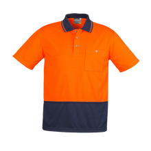 Load image into Gallery viewer, Syzmik Unisex Basic Day Only S/S Polo - Orange/Navy
