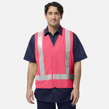 Load image into Gallery viewer, KingGee Men's Originals Hi-Vis X Back Polyester Vest - Pink

