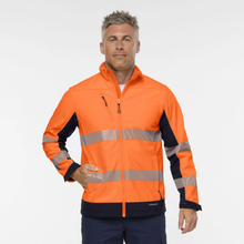 Load image into Gallery viewer, KingGee Men's Originals Hi-Vis Taped Softshell Jacket - Orange/Navy
