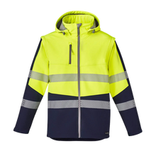 Load image into Gallery viewer, Syzmik Unisex Streetworx 2 In 1 Stretch Softshell Jacket - Yellow/Navy
