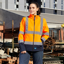 Load image into Gallery viewer, Rainbird Women's Carroll Softshell Jacket - Orange/Navy
