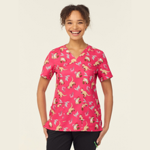 Load image into Gallery viewer, NNT Women's Native Xmas Print Scrub Top - Pink

