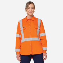 Load image into Gallery viewer, KingGee Women's Originals Hv Vented Nsw Rail Taped Shirt - Orange
