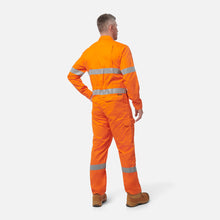 Load image into Gallery viewer, KingGee Men&#39;s Shieldtec Flame Resistant Lightweight Hi Vis Coverall with Flame Resistant Tape - Safety Orange
