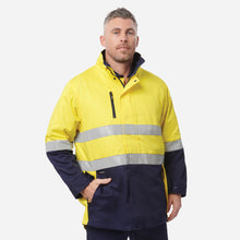 Load image into Gallery viewer, KingGee Men's Reflective 3 in 1 Cotton Jacket - Yellow/Navy
