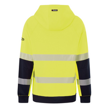 Load image into Gallery viewer, KingGee Men's Originals Hi Vis Reflective Water Repellent Hoodie - Yellow/Navy
