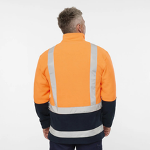 Load image into Gallery viewer, KingGee Men's Originals Spliced Hi-Vis Taped 1/4 Zip Pullover - Orange/Navy
