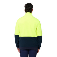 Load image into Gallery viewer, KingGee Men's Originals Spliced Hi Vis 1/4 Zip Pullover - Yellow/Navy
