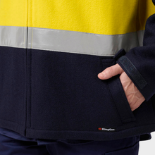 Load image into Gallery viewer, KingGee Men's Originals Spliced Hi-Vis Taped Bluey Jacket - Yellow/Navy
