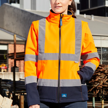 Load image into Gallery viewer, Rainbird Women's Carroll Softshell Jacket - Orange/Navy
