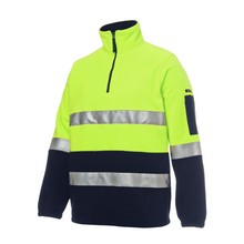 Load image into Gallery viewer, JB's Wear Men's HV (D+N) 1/2 Zip Polar - Yellow/Navy
