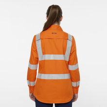Load image into Gallery viewer, KingGee Women's Originals Vic Rail Hi Vis Taped L/S Shirt - Orange
