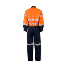 Load image into Gallery viewer, KingGee Men's Originals Spliced Hi-Vis Taped Overall - Orange/Navy
