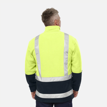 Load image into Gallery viewer, KingGee Men's Originals Spliced Hi-Vis Taped 1/4 Zip Pullover - Yellow/Navy
