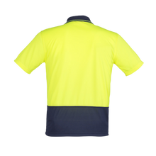 Load image into Gallery viewer, Syzmik Unisex Basic Day Only S/S Polo - Yellow/Navy
