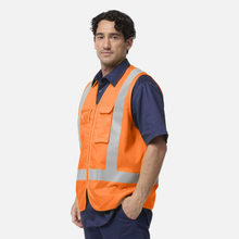 Load image into Gallery viewer, KingGee Men's Originals Hi-Vis X Back Cotton Drill Vest - Orange

