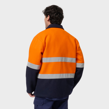 Load image into Gallery viewer, KingGee Men's Originals Spliced Hi-Vis Taped Bluey Jacket - Orange/Navy
