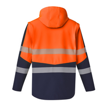 Load image into Gallery viewer, Syzmik Unisex Streetworx 2 In 1 Stretch Softshell Jacket - Orange/Navy
