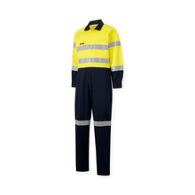 Load image into Gallery viewer, KingGee Men's Originals Spliced Hi-Vis Taped Overall - Yellow/Navy
