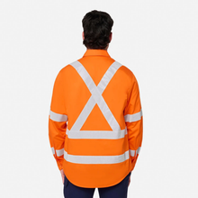 Load image into Gallery viewer, KingGee Men's Originals Nsw Rail Taped L/S Shirt - Orange
