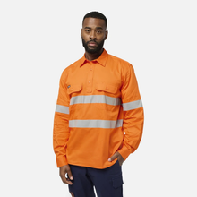 Load image into Gallery viewer, KingGee Men's Originals Closed Front Gusset Taped L/S Shirt - Orange
