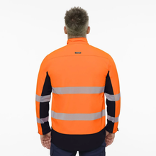 Load image into Gallery viewer, KingGee Men's Originals Hi-Vis Taped Softshell Jacket - Orange/Navy
