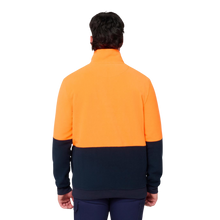 Load image into Gallery viewer, KingGee Men's Originals Spliced Hi Vis 1/4 Zip Pullover - Orange/Navy
