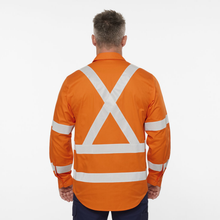 Load image into Gallery viewer, KingGee Men's Originals Nsw Rail Vented Taped L/S Shirt - Orange

