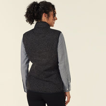 Load image into Gallery viewer, NNT Women's Textured Fleece Zip Front Vest - Charcoal
