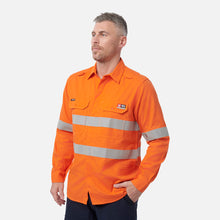 Load image into Gallery viewer, KingGee Men's Shieldtec Lenzing Flame Resistant Hi-Vis Ls Shirt Taped - Orange
