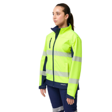 Load image into Gallery viewer, KingGee Women's Women’S Originals Hi-Vis Taped Softshell Jacket - Yellow/Navy
