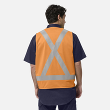 Load image into Gallery viewer, KingGee Men's Originals Hi-Vis X Back Polyester Vest - Orange
