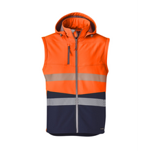 Load image into Gallery viewer, Syzmik Unisex Streetworx 2 In 1 Stretch Softshell Jacket - Orange/Navy
