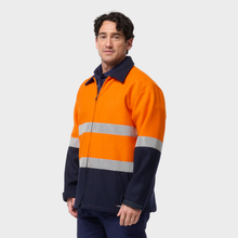 Load image into Gallery viewer, KingGee Men's Originals Spliced Hi-Vis Taped Bluey Jacket - Orange/Navy
