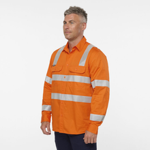 Load image into Gallery viewer, KingGee Men's Originals Vic Rail Vented Taped L/S Shirt - Orange

