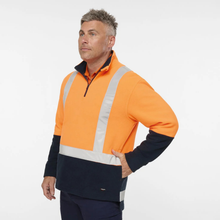 Load image into Gallery viewer, KingGee Men's Originals Spliced Hi-Vis Taped 1/4 Zip Pullover - Orange/Navy
