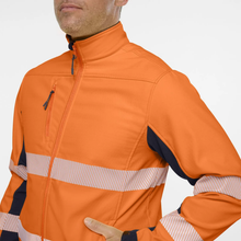 Load image into Gallery viewer, KingGee Men's Originals Hi-Vis Taped Softshell Jacket - Orange/Navy
