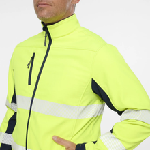 Load image into Gallery viewer, KingGee Men's Originals Hi-Vis Taped Softshell Jacket - Yellow/Navy
