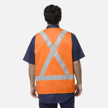 Load image into Gallery viewer, KingGee Men's Originals Hi-Vis X Back Cotton Drill Vest - Orange
