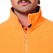 Load image into Gallery viewer, KingGee Men's Originals Spliced Hi Vis 1/4 Zip Pullover - Orange/Navy
