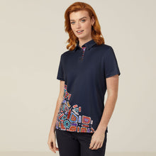 Load image into Gallery viewer, NNT Women's Water Dreaming Polo - Navy Print Sublimated
