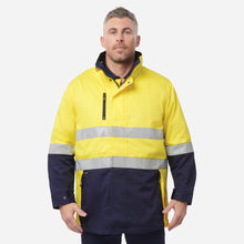 Load image into Gallery viewer, KingGee Men's Reflective 3 in 1 Cotton Jacket - Yellow/Navy
