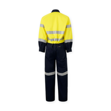 Load image into Gallery viewer, KingGee Men's Originals Spliced Hi-Vis Taped Overall - Yellow/Navy
