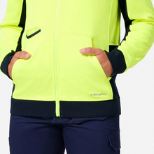 Load image into Gallery viewer, KingGee Men's Originals Spliced Hi-Vis Full Zip Hoodie - Yellow/Navy

