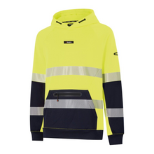 Load image into Gallery viewer, KingGee Men's Originals Hi Vis Reflective Water Repellent Hoodie - Yellow/Navy
