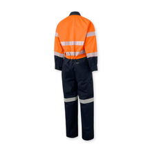 Load image into Gallery viewer, KingGee Men's Originals Spliced Hi-Vis Taped Overall - Orange/Navy
