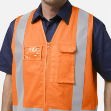 Load image into Gallery viewer, KingGee Men's Originals Hi-Vis X Back Cotton Drill Vest - Orange

