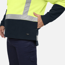 Load image into Gallery viewer, KingGee Men's Originals Spliced Hi-Vis Taped 1/4 Zip Pullover - Yellow/Navy
