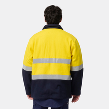 Load image into Gallery viewer, KingGee Men's Originals Spliced Hi-Vis Taped Bluey Jacket - Yellow/Navy
